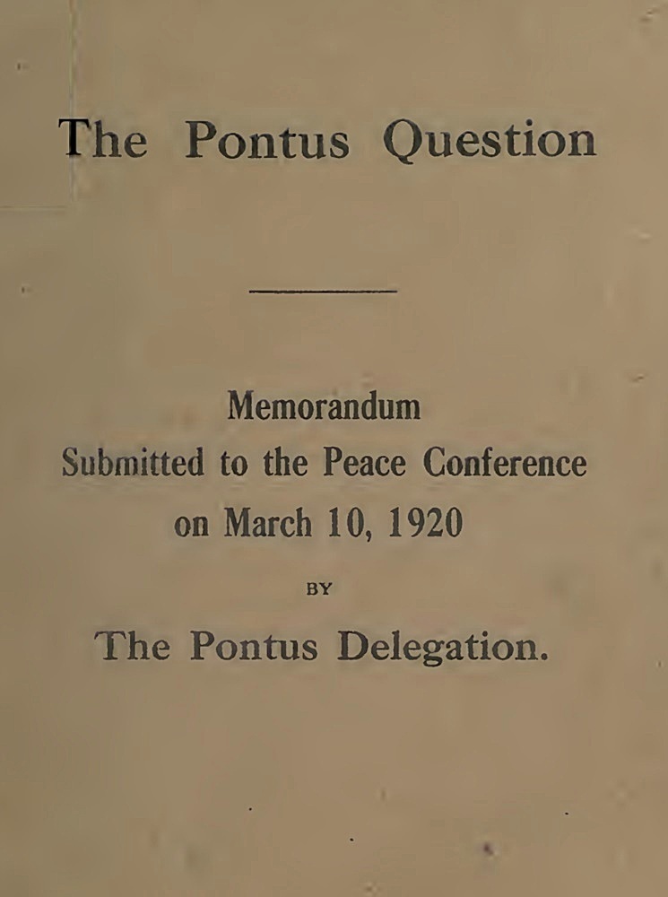 pontus question memorandum 1920